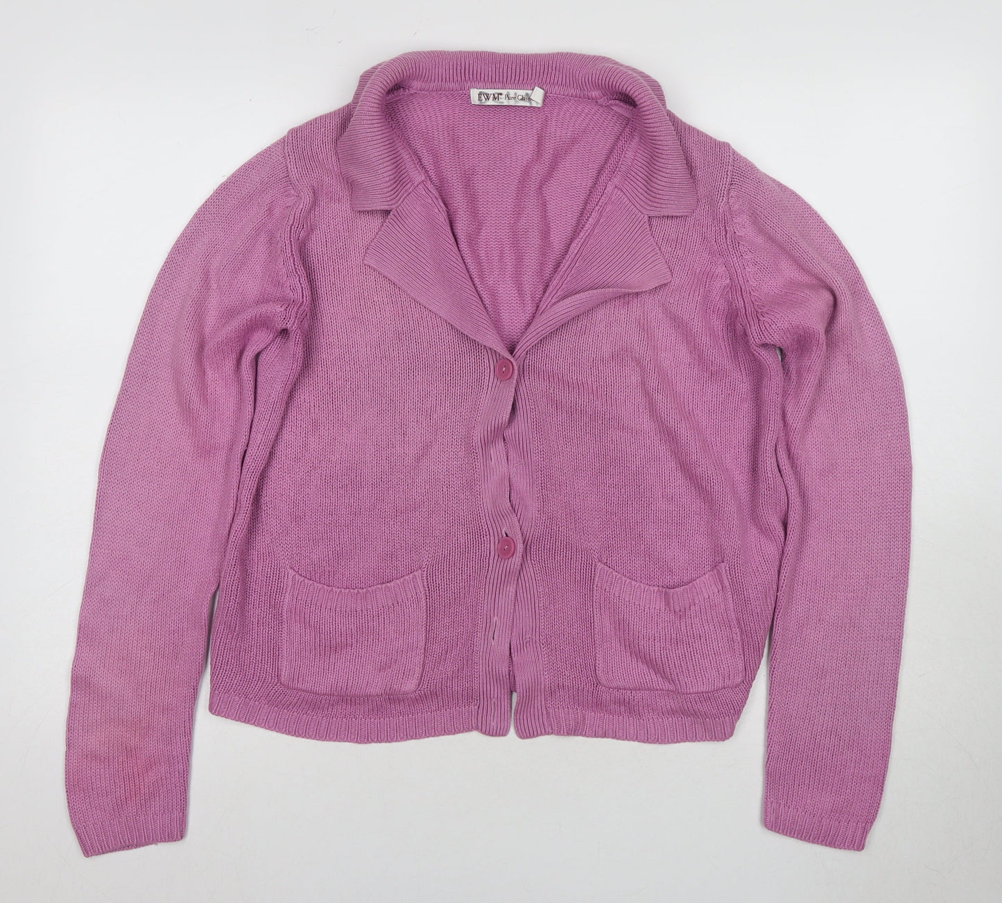 Womens UK Size 14 EWM Pure Classics Pink Cardigan Jumper