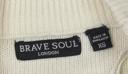 Womens UK Size XS Brave Soul Ivory Pullover Jumper