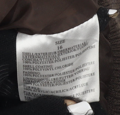 Womens UK Size 16 Alibi Brown Puffer Jacket