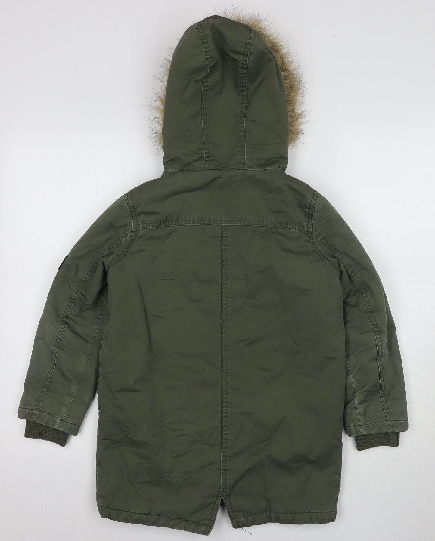 River Island Girls Green Parka Coat 8 Years