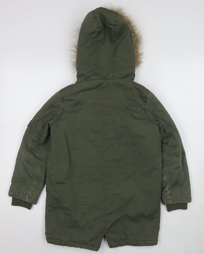 River Island Girls Green Parka Coat 8 Years