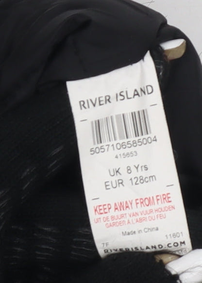 River Island Girls Green Parka Coat 8 Years
