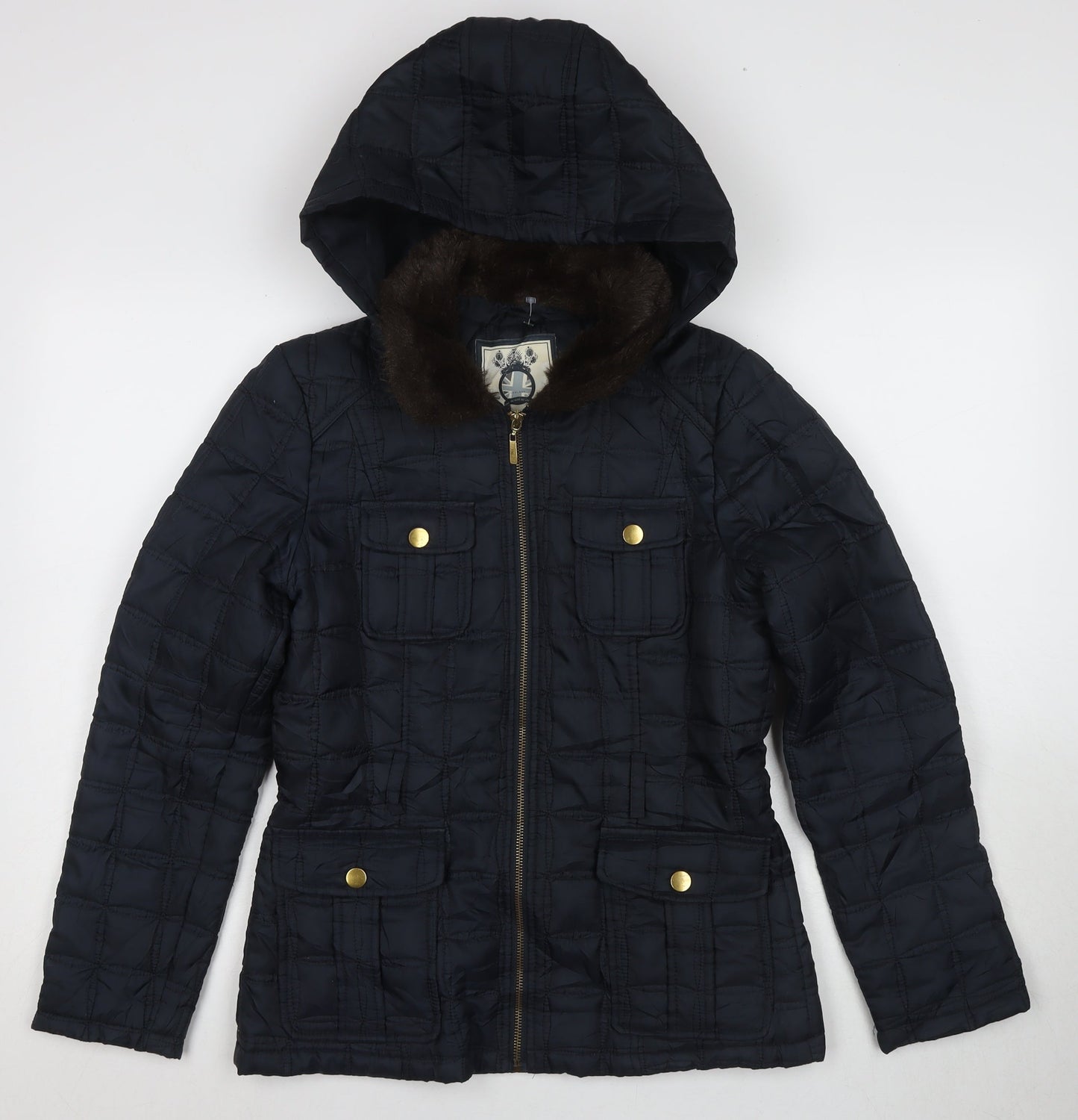 Womens UK Size 10 New Look Black Puffer Jacket