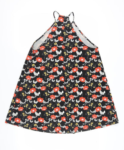 Zara Women’s Black Floral A-Line Dress Size 12
