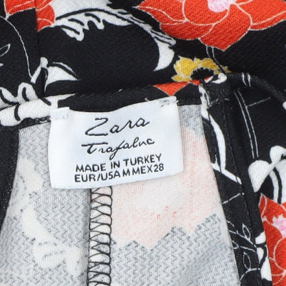 Zara Women’s Black Floral A-Line Dress Size 12