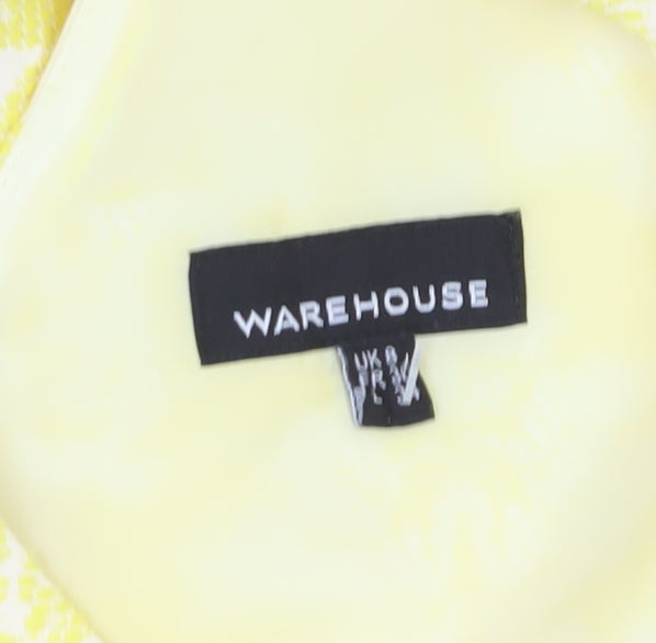 Warehouse Women’s Yellow Damask Playsuit Size 8