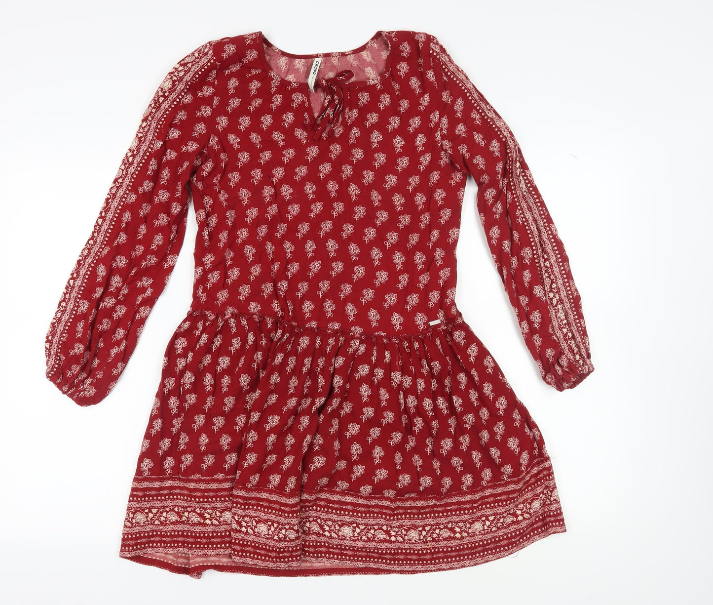Cropp Women's Red Floral A-Line Dress XS