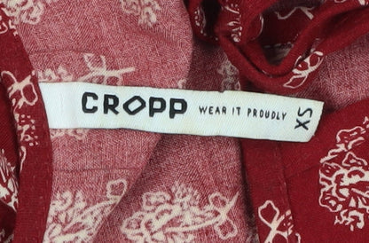 Cropp Women's Red Floral A-Line Dress XS