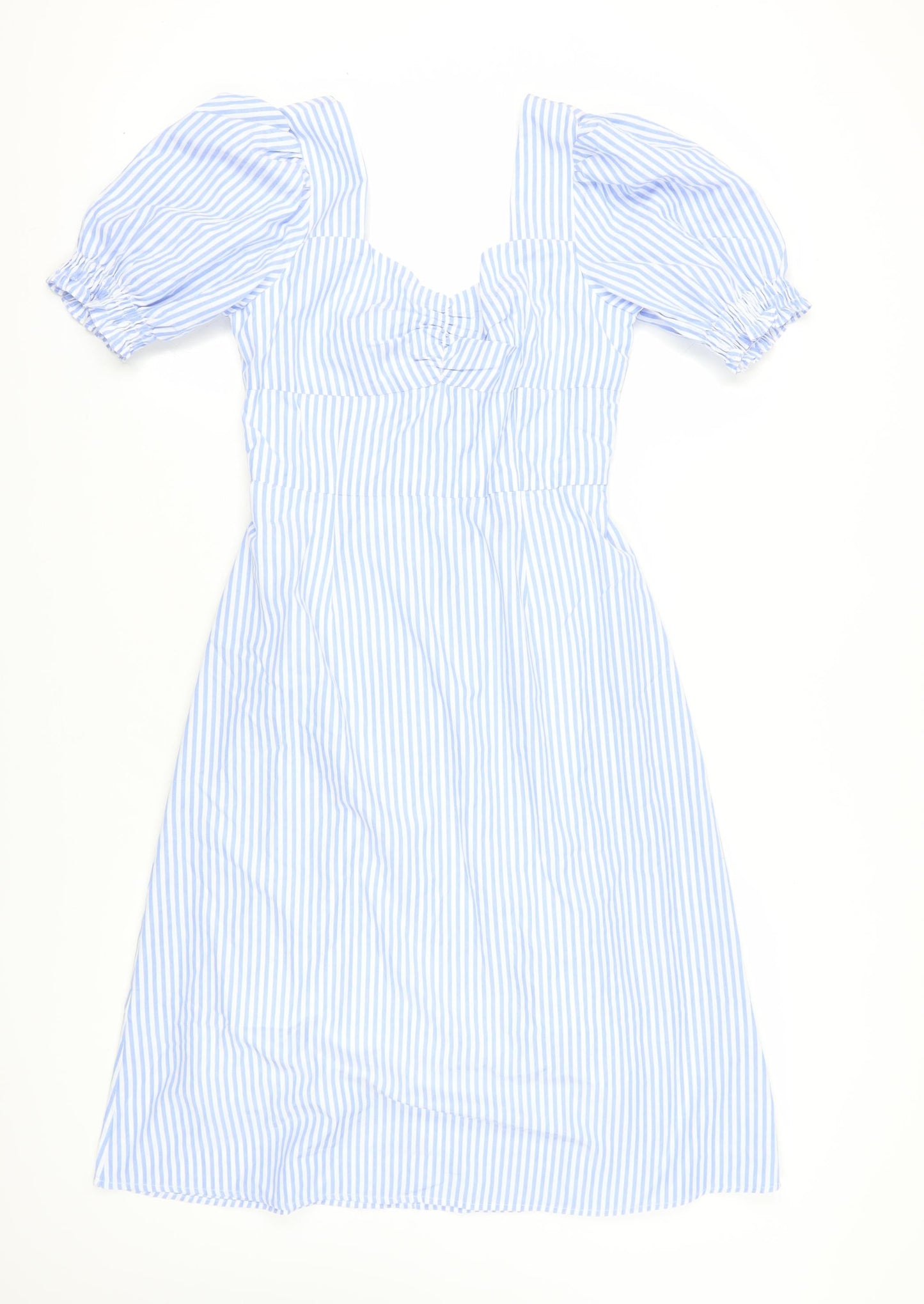 Love Bonito Women Blue Striped A-Line Dress Size 8