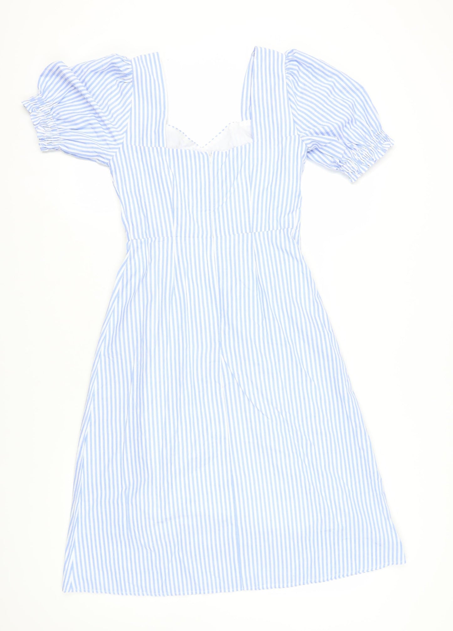Love Bonito Women Blue Striped A-Line Dress Size 8