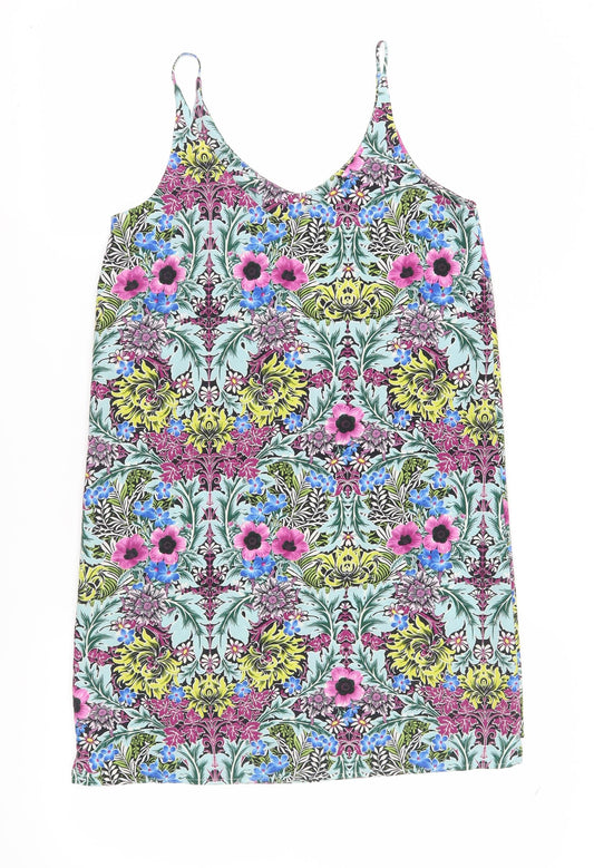 Topshop Women's Multicoloured Floral Slip Dress, Size 6
