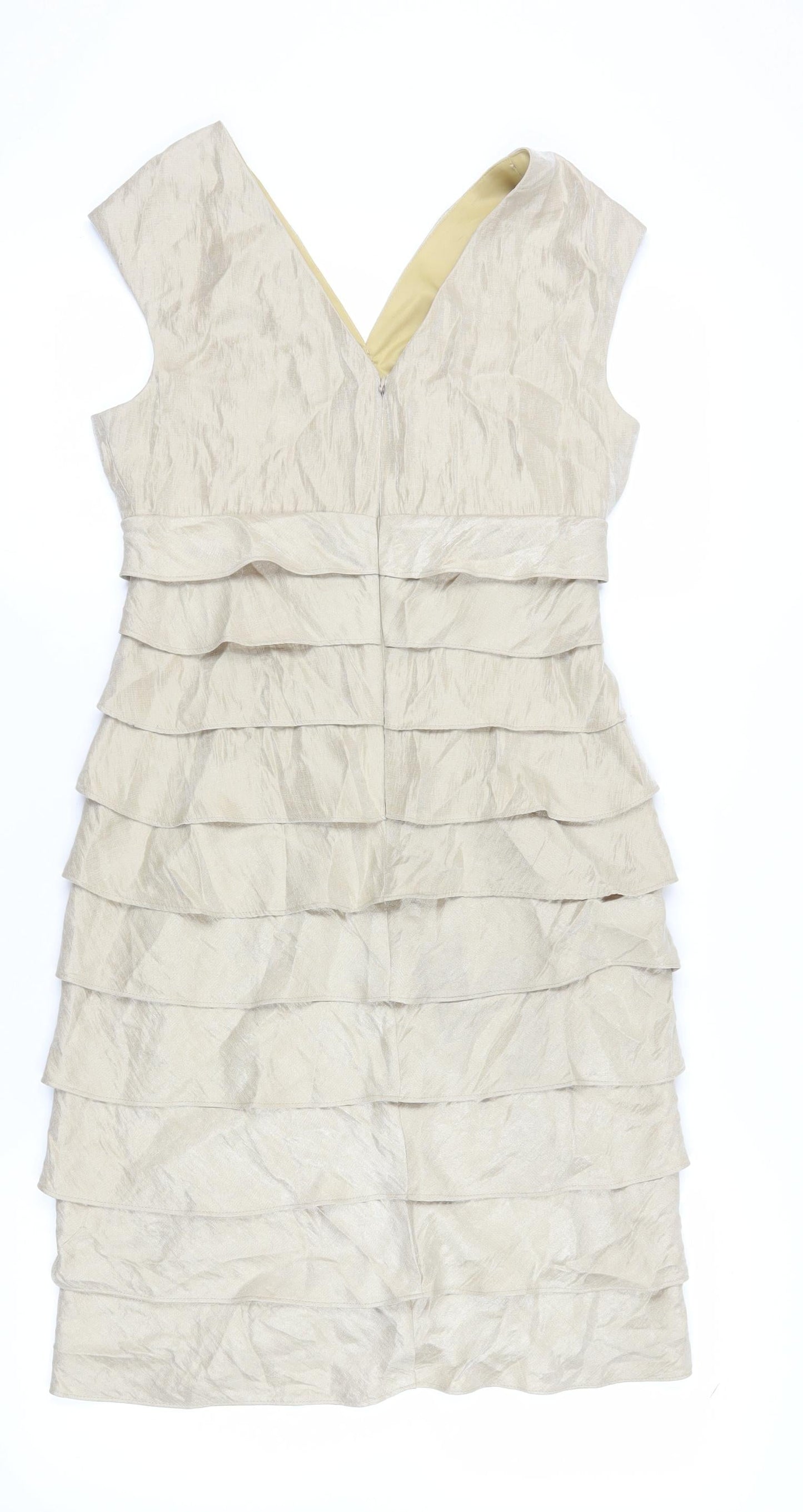 London Times Women’s Beige Sheath Dress, Size 10