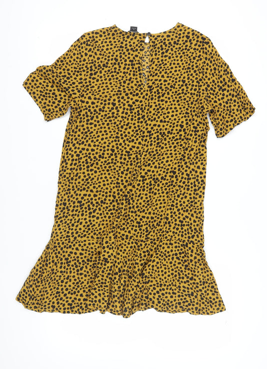 Monki Women's Animal Print Shift Dress, Multicoloured, M