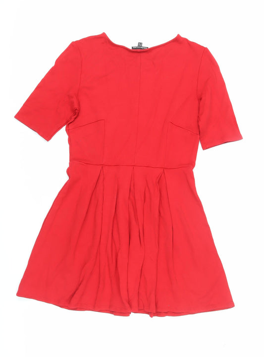 Warehouse Women Red Fit & Flare Short Dress