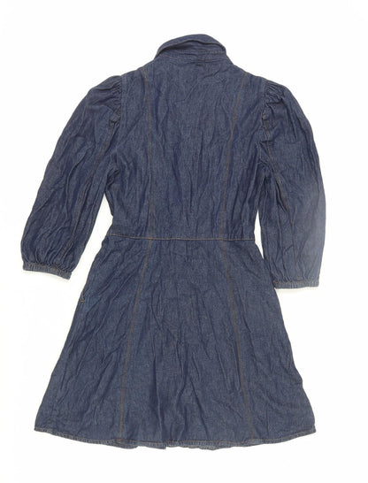 Warehouse Women's Blue Denim Shirt Dress, Size 8