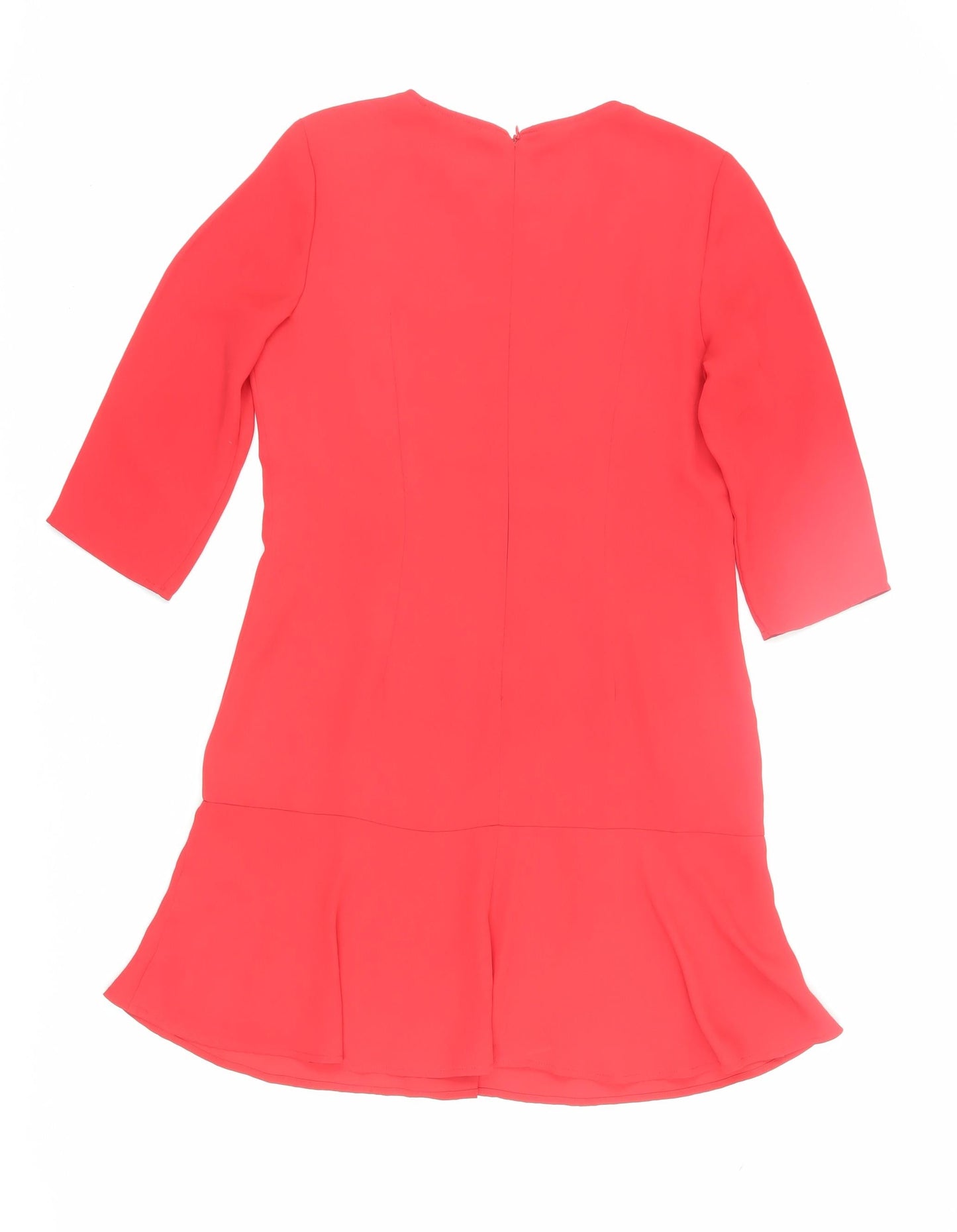 Oasis Women's Red Shift Dress, Size 10, 3/4 Sleeve