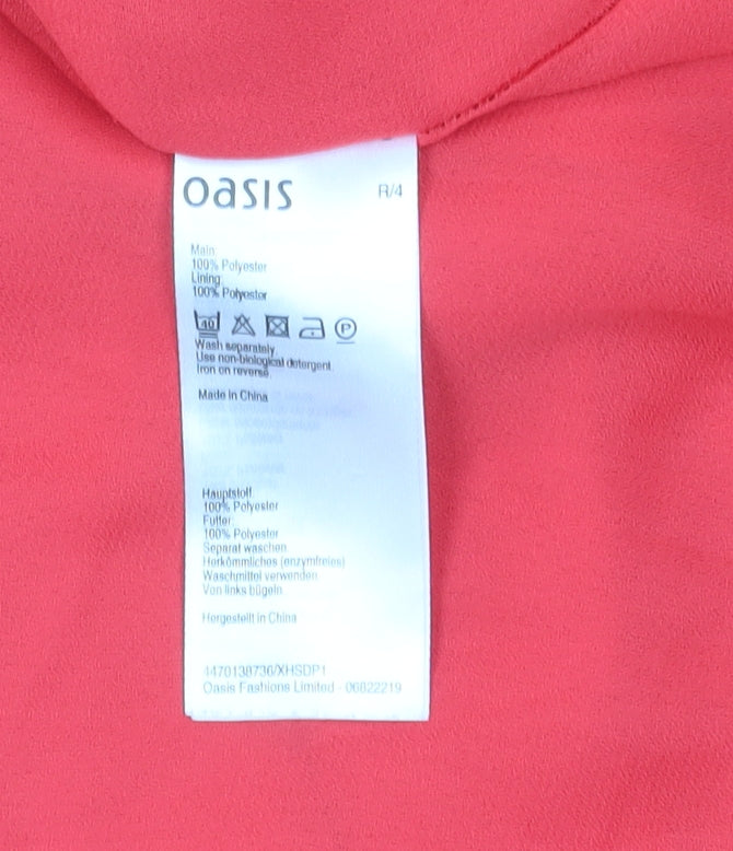Oasis Women's Red Shift Dress, Size 10, 3/4 Sleeve