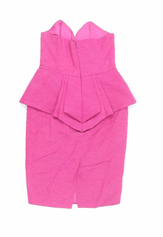 Oasis Women’s Pink Peplum Dress - Size 8