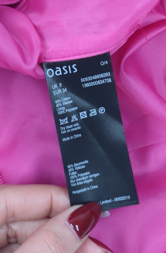 Oasis Women’s Pink Peplum Dress - Size 8