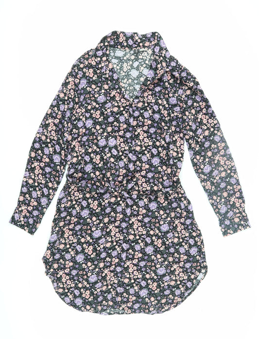 H&M Divided Women's Floral Shirt Dress Size 10