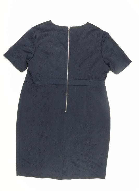 Marks and Spencer Women's Blue Knee Length Sheath Dress