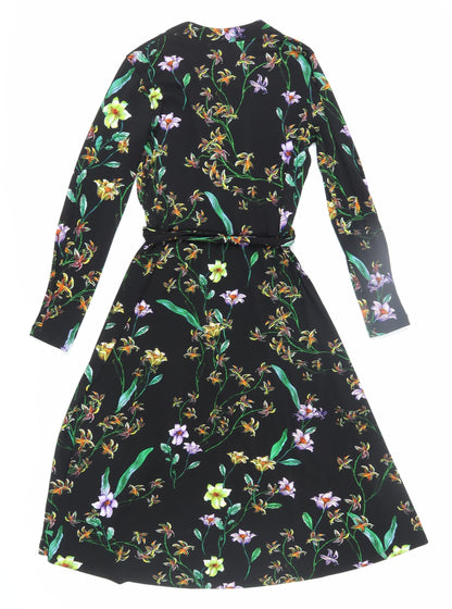 H&M Women's Black Floral Wrap Dress XS