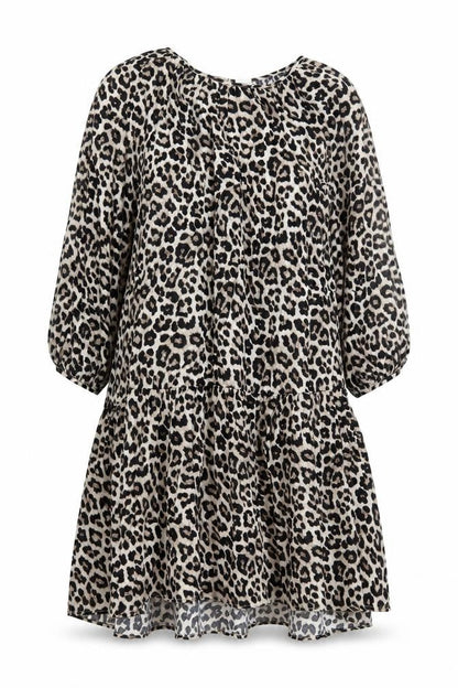 Animal Print Shift Dress - M - Women's Casual Style