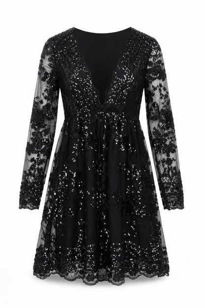 Boohoo Black Sequin Party Dress UK 10