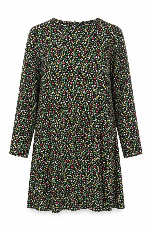 Next Women's Floral Dress Black Multicoloured Size 16
