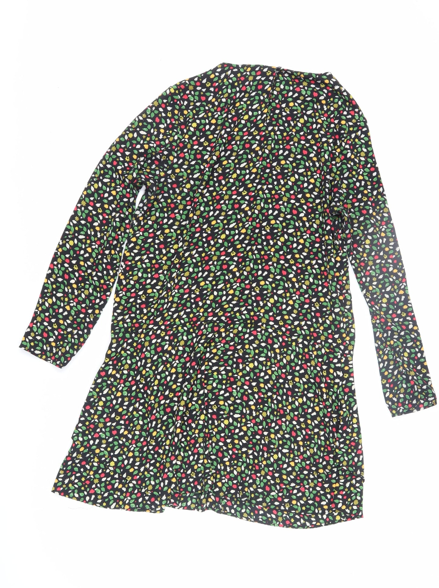 Next Women's Floral Dress Black Multicoloured Size 16