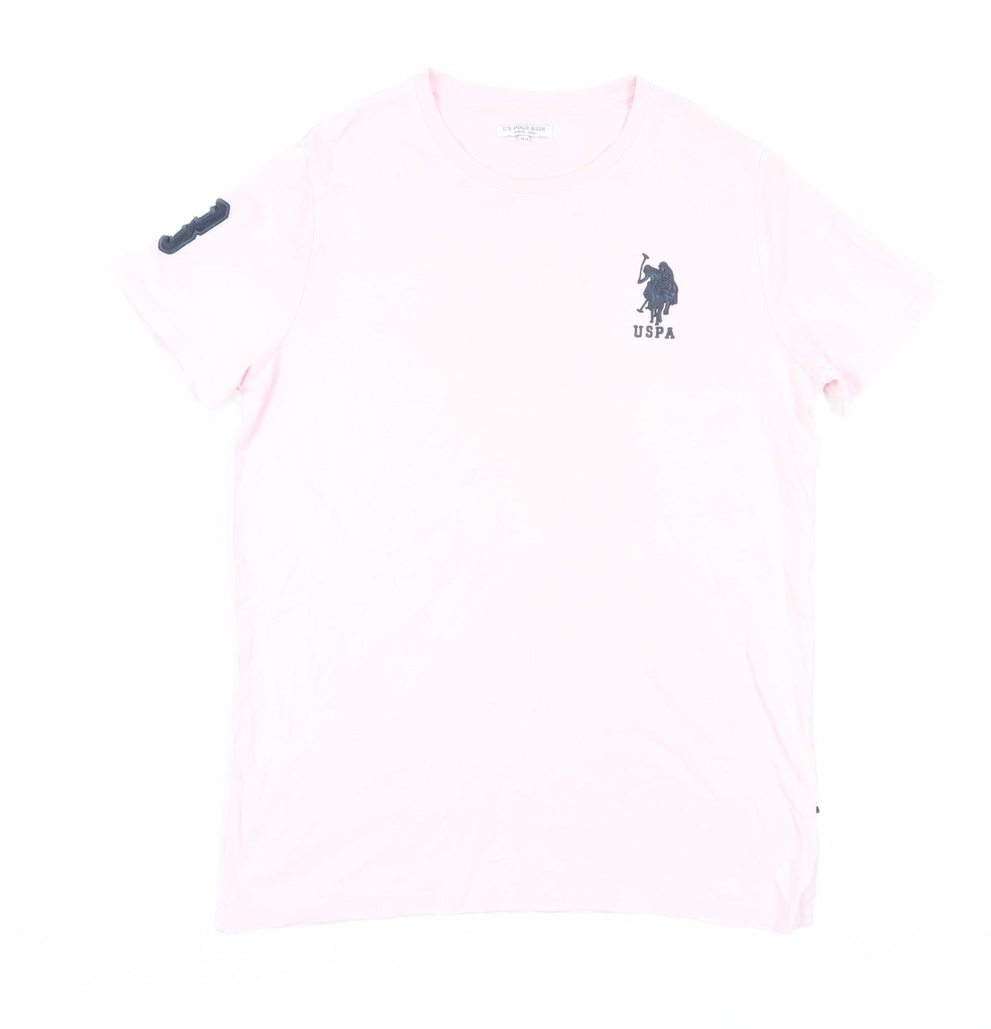 U.S. Polo Assn. Boys Pink T-Shirt 14-15 Years Logo Casual