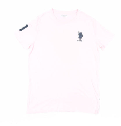 U.S. Polo Assn. Boys Pink T-Shirt 14-15 Years Logo Casual