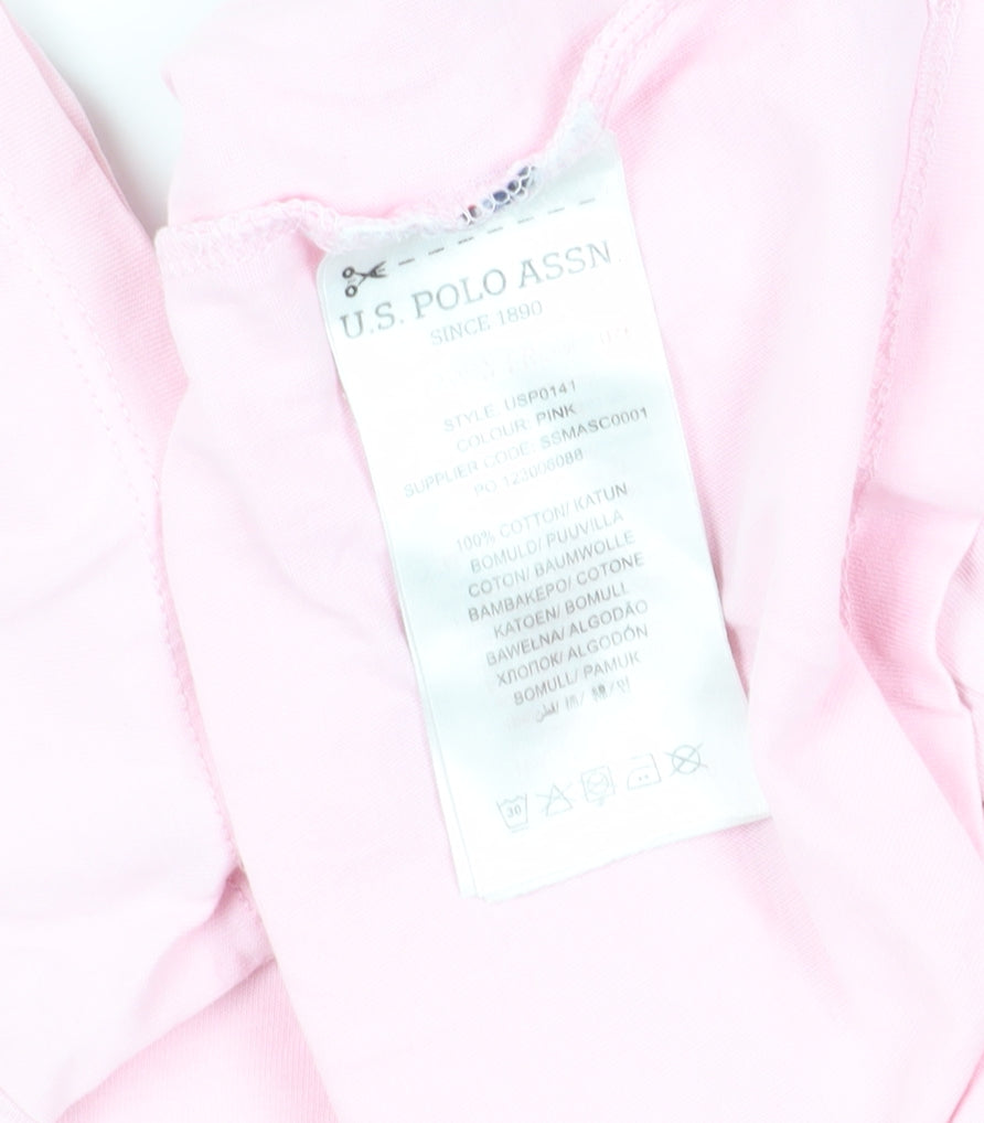U.S. Polo Assn. Boys Pink T-Shirt 14-15 Years Logo Casual