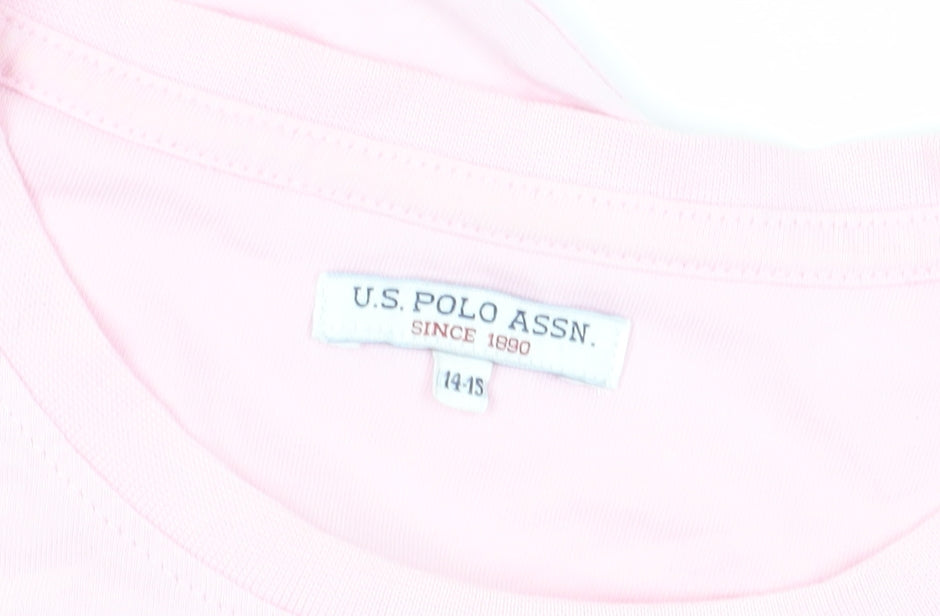 U.S. Polo Assn. Boys Pink T-Shirt 14-15 Years Logo Casual