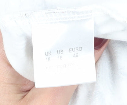 Womens UK Size 18 DASH White Basic T-Shirt
