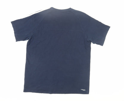 Adidas Men's Blue Cotton T-Shirt L - Breathable & Stylish