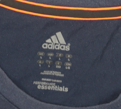Adidas Men's Blue Cotton T-Shirt L - Breathable & Stylish
