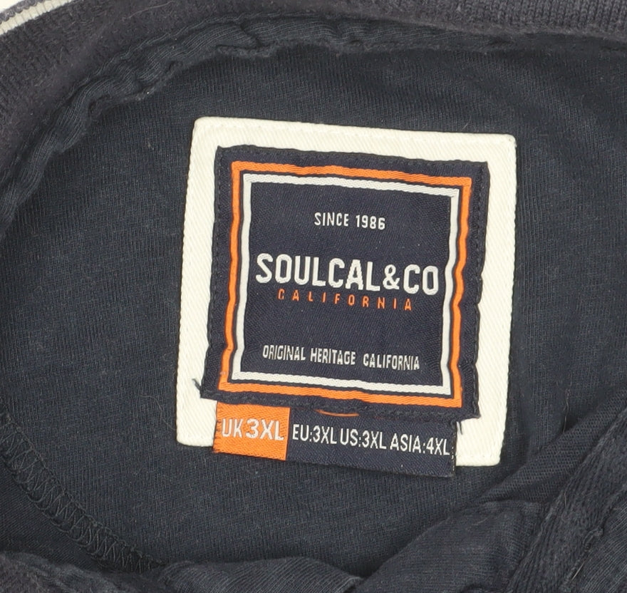 Soulcal & Co Men's Blue 3XL Short Sleeve Polo Shirt