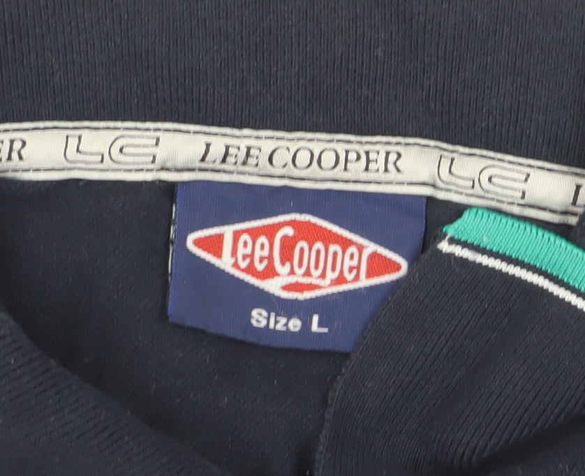 Lee Cooper Men's Blue Polo Shirt, Size L, Cotton