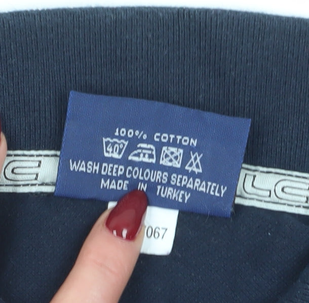 Lee Cooper Men's Blue Polo Shirt, Size L, Cotton