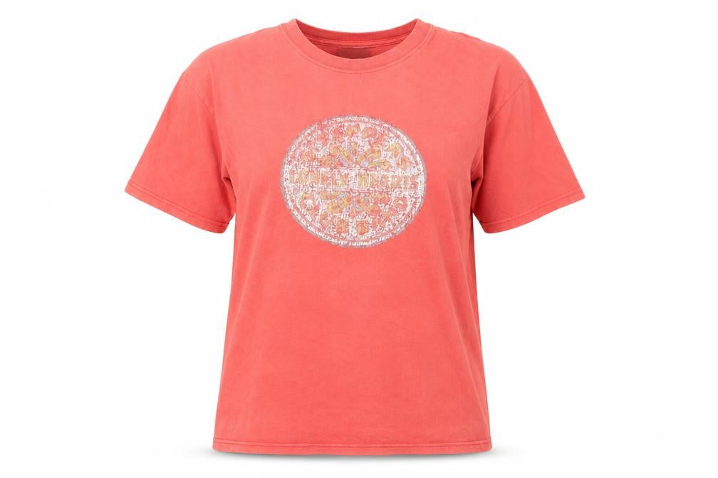 Front view of The Beatles Red unisex t-shirt, size M, music theme