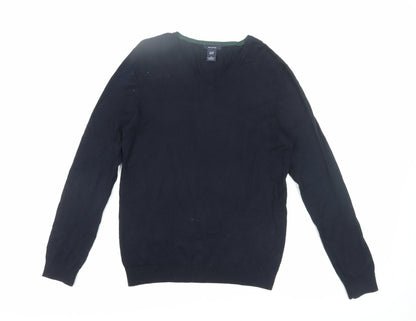 Gap Men's Black V-Neck Pullover Cotton Jumper M