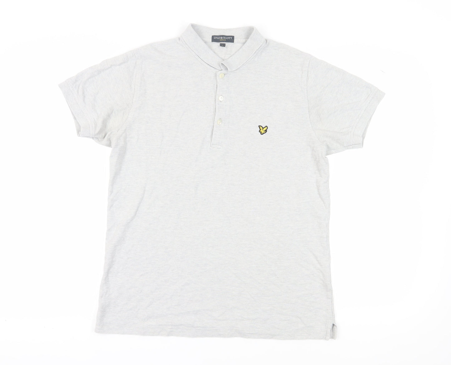 Lyle & Scott Men's Grey Polo, Size L, Vintage Style
