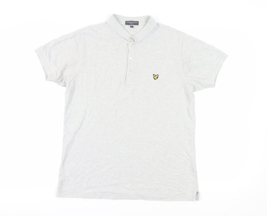 Lyle & Scott Men's Grey Polo, Size L, Vintage Style