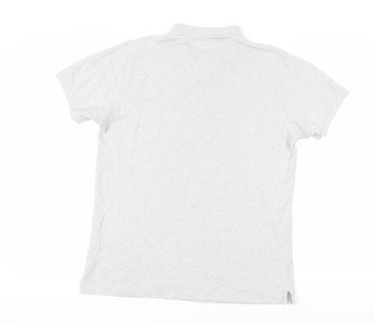 Lyle & Scott Men's Grey Polo, Size L, Vintage Style