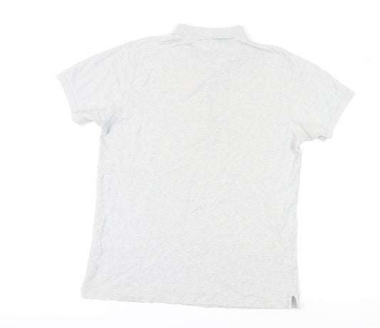 Lyle & Scott Men's Grey Polo, Size L, Vintage Style