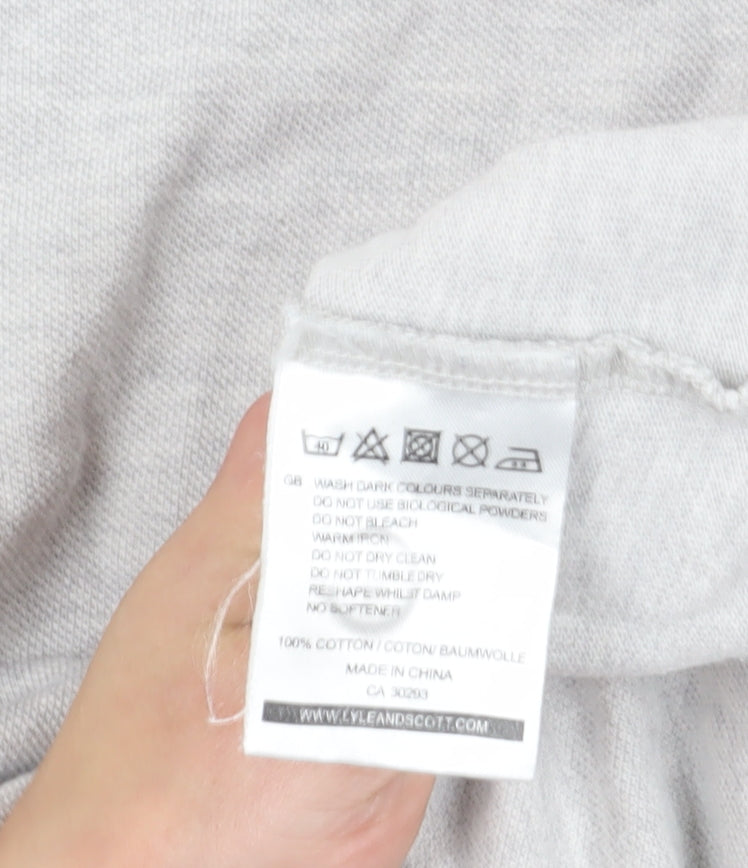 Lyle & Scott Men's Grey Polo, Size L, Vintage Style