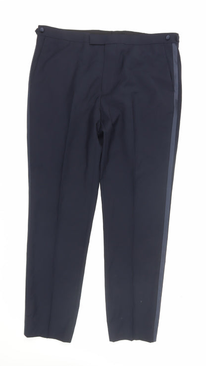 Marks and Spencer Men's Wool Trousers Black L 40