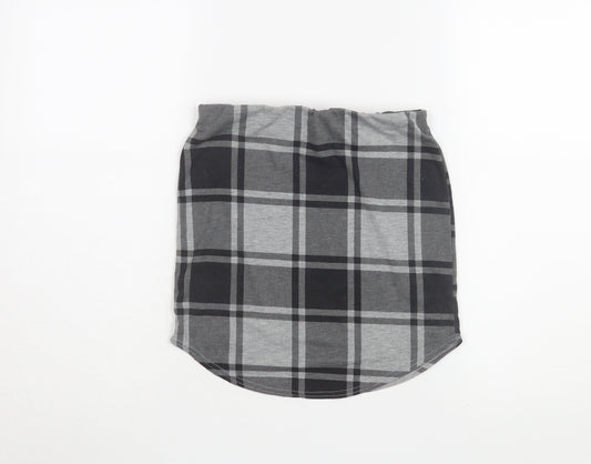 boohoo Women's Black Plaid Pencil Skirt Size 10