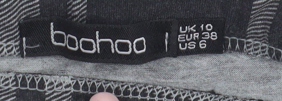 boohoo Women's Black Plaid Pencil Skirt Size 10